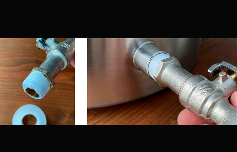 Соединения обмотаны лентой ФУМ